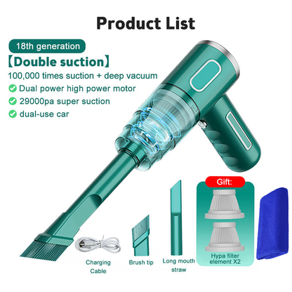 ⏰ ¡Oferta Limitada 50% OFF! 🚗✨ Aspiradora Inalámbrica para Coche – Limpieza Rápida, Potente y Sin Esfuerzo