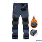 👖Pantalones impermeables Softshell para hombre con forro polar, rodillas reforzadas, para aventuras al aire libre.