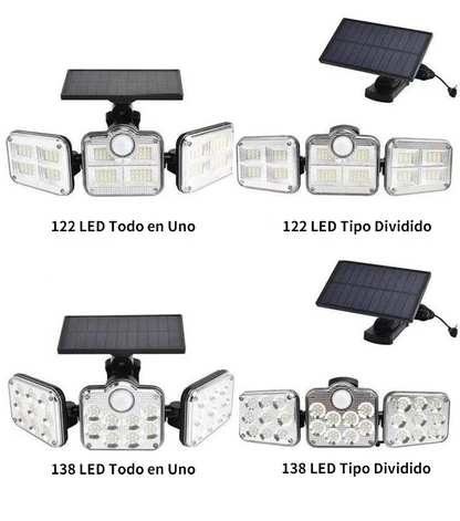 Lámpara solar de pared de tres cabezas