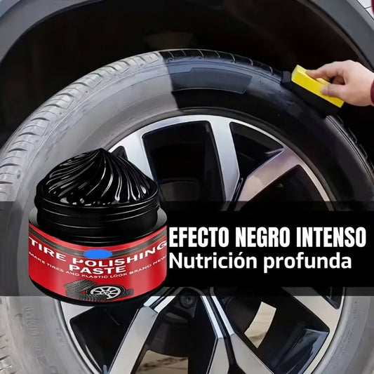 Pasta renovadora para neumáticos y molduras de coche – negro intenso, protección UV y fácil aplicación