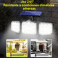 Lámpara solar de pared de tres cabezas