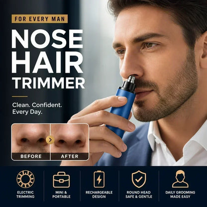 🪒 Cortapelos de nariz recargable por USB | Cuidado y precisión para hombre