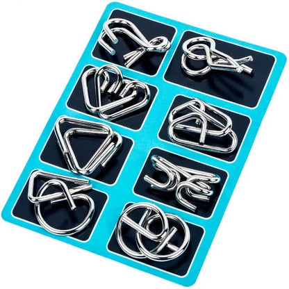 🔥 50% DE DESCUENTO ! 🧩 Anillo Rompecabezas de Metal (8 Piezas) - Desafío Mental con Instrucciones y Solución Incluidas, Ideal para Regalo 🎁✨