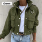 Chaqueta con Cuello Alto, Botones a Presión, Cordón Ajustable y Bolsillos