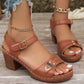 🔥👡 Sandalias de tacón grueso para muje
