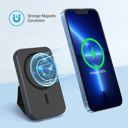 Batería externa portátil magnética con soporte plegable