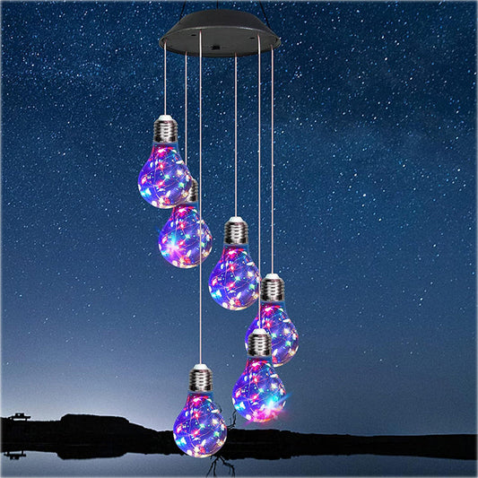 Al aire libre solar LED alambre de cobre carillón de viento de luz de la bombilla de la bola