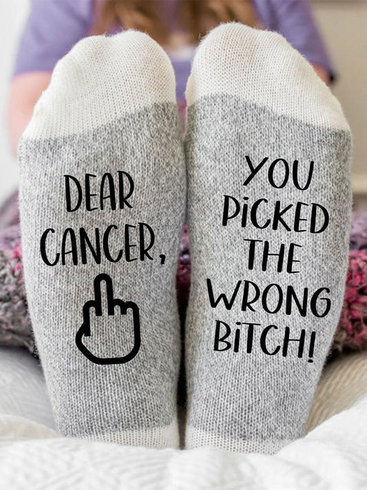 Hey cancer vous avez choisi la mauvaise chienne chaussettes unisexes