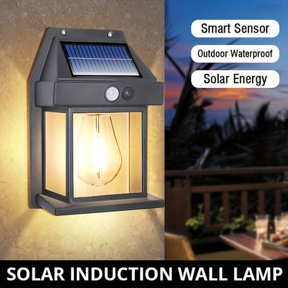 Lámpara de pared solar con sensor de movimiento y tungsteno