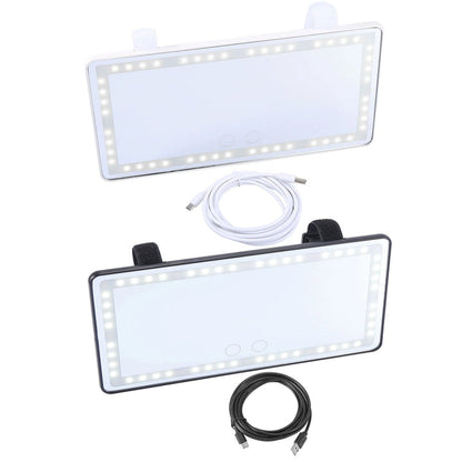 Espejo de maquillaje LED para coche