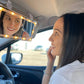 Espejo de maquillaje LED para coche