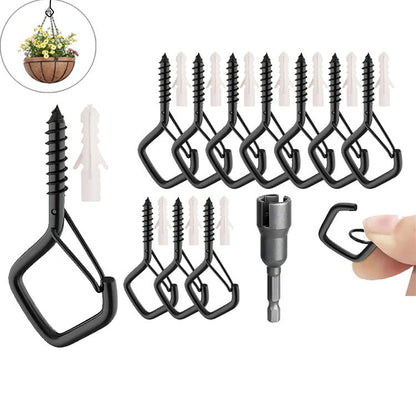 20 piezas Ganchos Cuadrados con Cierre de Seguridad – Resistentes y Versátiles para Luces, Plantas y Decoración