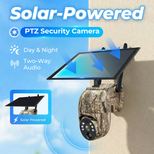 Cámara de Seguridad Solar WiFi con Movimiento 355° para Exterior