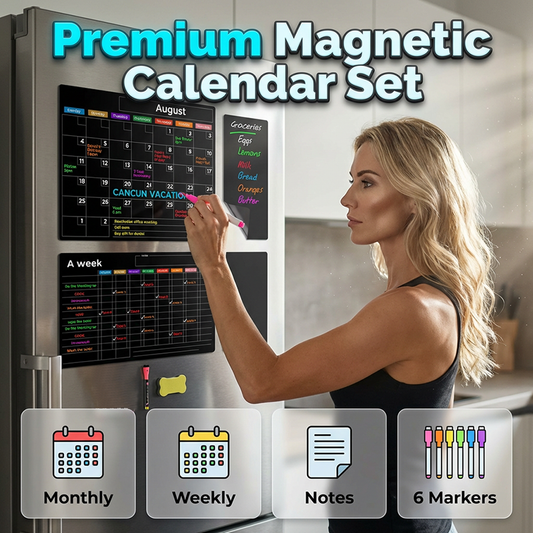 🌈 Pizarra de calendario magnética con marcadores borrables