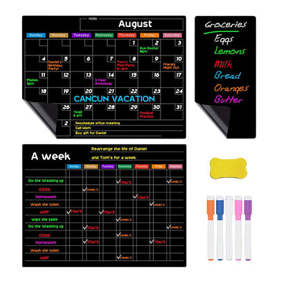 🌈 Pizarra de calendario magnética con marcadores borrables