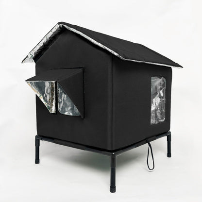🐱Casita elevada para gatos de exterior – impermeable, aislada y plegable. Refugio resistente a la intemperie! 🌧️✨