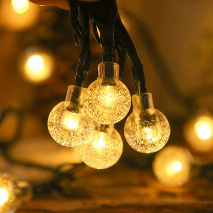Guirnalda de luces solares con burbujas resistente al agua para el patio