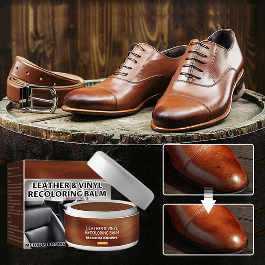 【Crema Restauradora de Cuero】👜✨ Repara y restaura el color del cuero en coches, sofás, zapatos y más. 🔧👢