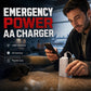 Cargador portátil de emergencia para teléfonos móvil, batería externa alimentada con pilas AA y linterna LE