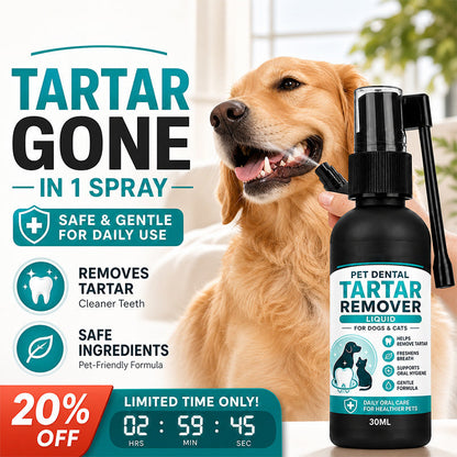 🐾 ¡50 % DE DESCUENTO AHORA! Spray dental suave para mascotas – Spray removedor de sarro formulado por veterinarios para perros y gatos. Solución segura para el cuidado bucal que elimina el mal aliento y reduce la placa.