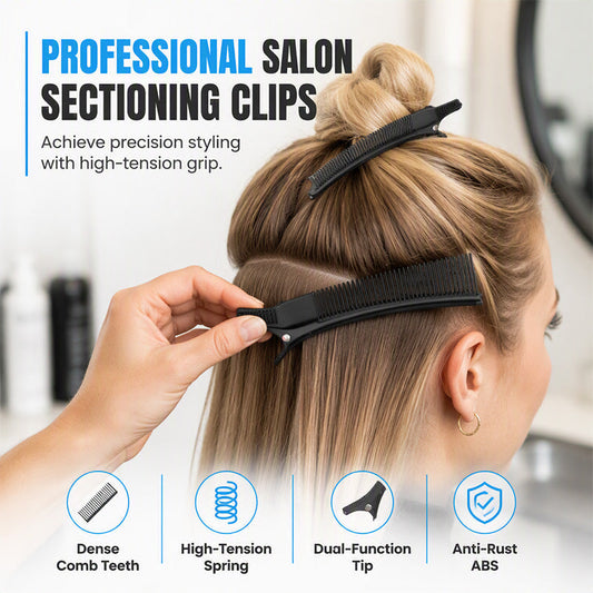 Clips profesionales para seccionar el cabello con dientes de peine