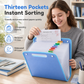 📂 50% dto. Carpeta de archivos A4 vertical con 13 bolsillos – pestañas de colores, doble cierre de botón y funda impermeable. Perfecta para la escuela! ✨🎒