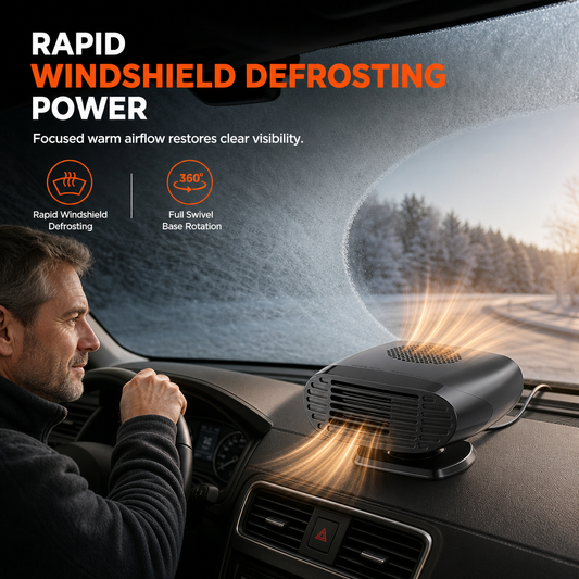 Mini 12V coche y descongelador ventilador para parabrisas desinfectación y calefacción