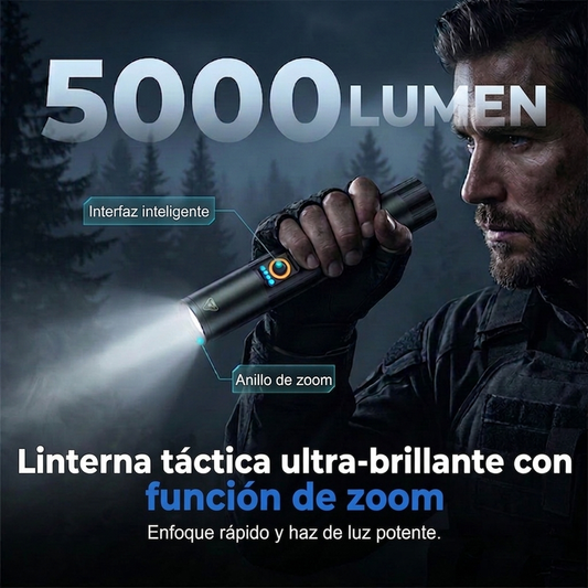 🔦 ¡50% DE DESCUENTO POR TIEMPO LIMITADO! ✨ Linterna táctica ultrabrillante con función de zoom – resistente, impermeable y recargable 🏕️