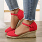 Sandalias de tacón sin tobillo de lino vintage para mujer