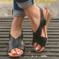 Sandalias de piel con correa de tobillo y plataforma de soporte para el arco de la mujer