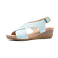 Sandalias de piel con correa de tobillo y plataforma de soporte para el arco de la mujer