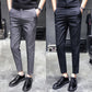 Men's Lycra Blend Solid Slim Fit Formal Trouser