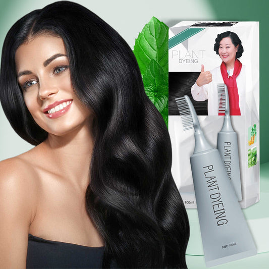compre 2 gratis 1-Tinte de pelo con peine a base de plantas