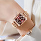 Fashion Square Reloj Diamante Oro Rosa Mujer