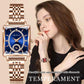 Fashion Square Reloj Diamante Oro Rosa Mujer