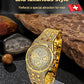 Reloj de pulsera Rotary para hombre con pulsera de acero totalmente de diamantes